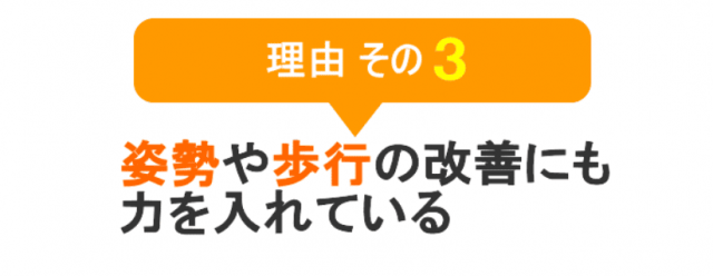 理由　その３　姿勢や歩行の改善にも力を入れている
